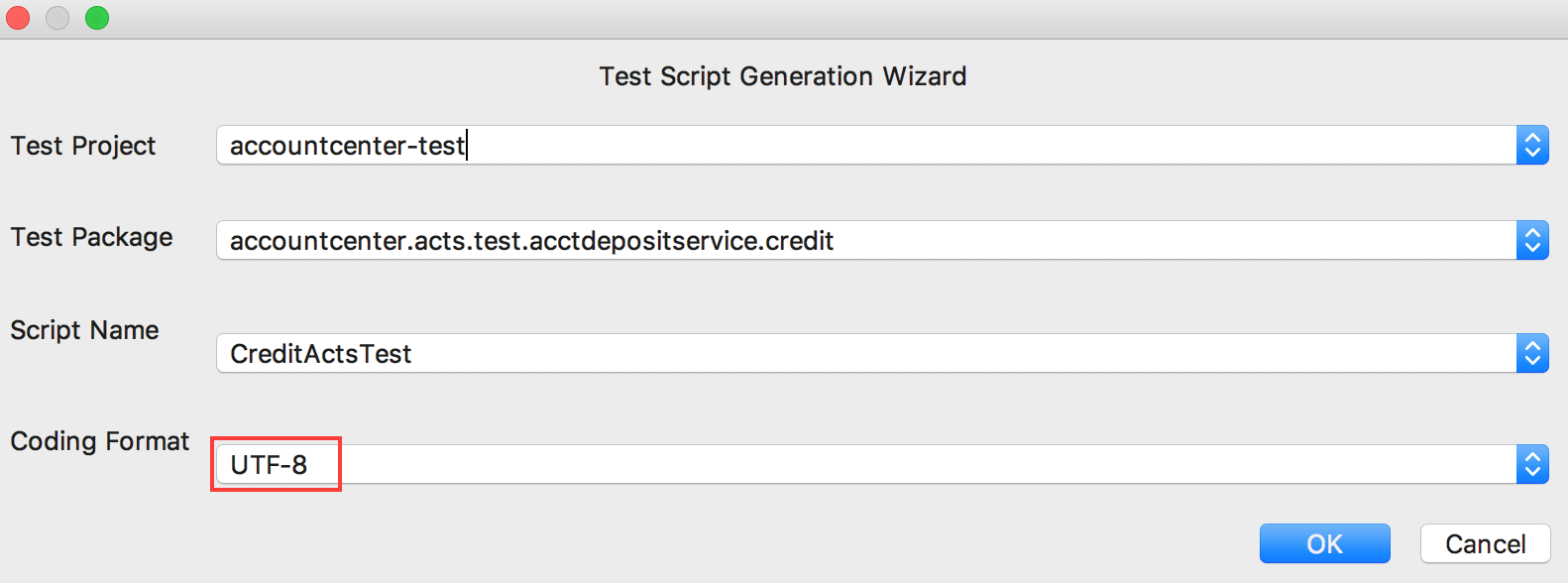 Encoding for test script generation